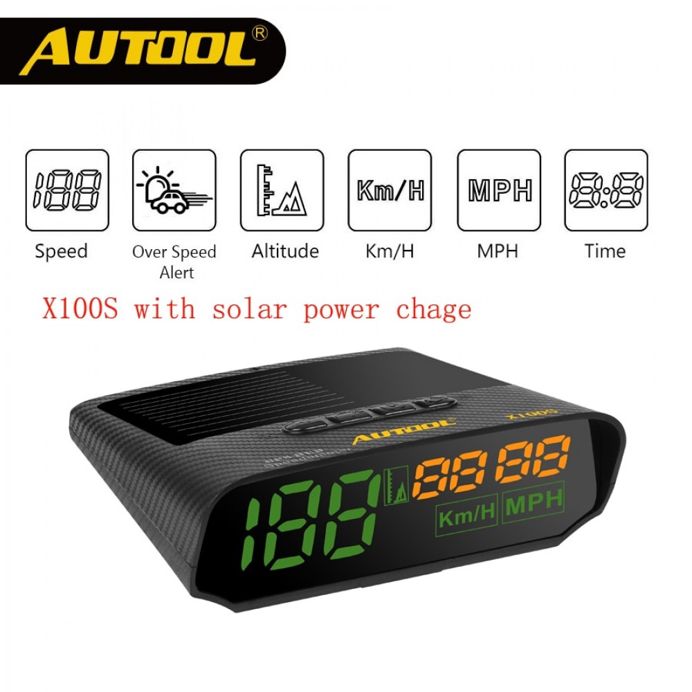 AUTOOL X100S Universal Car HUD GPS Speedometer MPH/KM/h LED Head UP Display Digital Auto Speed Overspeed Alarm For All Vehicles