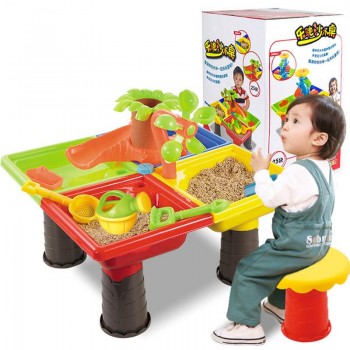 Kids Sand Pit Set Beach Sandpit Table Water Outdoor Garden Play Spade Tool Toy