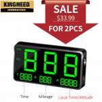 KINGNEEDC80 GPS speedometer hud display car hud with overspeed alarm altitude driving time motorcycle digital car clock odometer