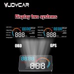 VJOYCAR D2500 2019 New HUD OBD GPS Dual System Universal for Cars Speedometer Windshield Projector Fatigue Driving Speed Alarm