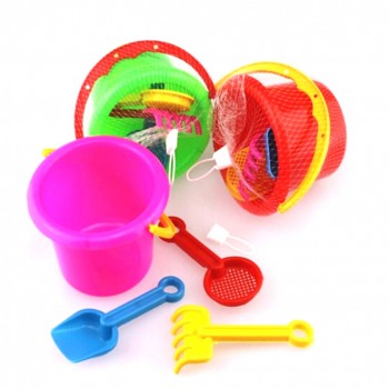 HOT 4Pcs/set Sand Sandbeach Kids Beach Toys Castle Bucket Spade Shovel Rake Water Tools High-grade Beach Barrels Beach Toys