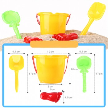 HOT 4Pcs/set Sand Sandbeach Kids Beach Toys Castle Bucket Spade Shovel Rake Water Tools High-grade Beach Barrels Beach Toys