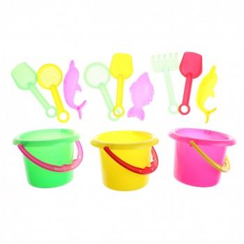 HOT 4Pcs/set Sand Sandbeach Kids Beach Toys Castle Bucket Spade Shovel Rake Water Tools High-grade Beach Barrels Beach Toys