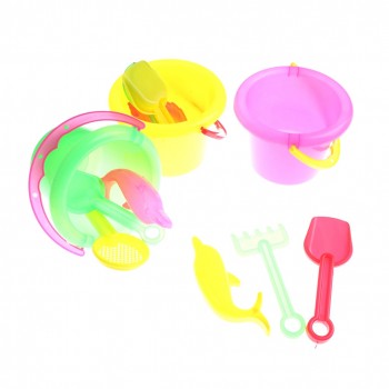 HOT 4Pcs/set Sand Sandbeach Kids Beach Toys Castle Bucket Spade Shovel Rake Water Tools High-grade Beach Barrels Beach Toys