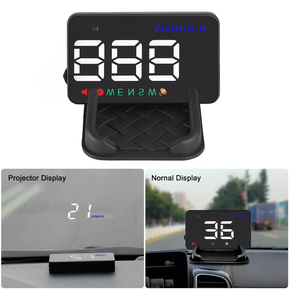 3.5mm Universal Car HUD GPS Speedometer Speedo Head Up Display Digital Over Speed Alert Windshield Projetor Auto Navigation