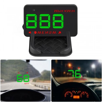 3.5mm Universal Car HUD GPS Speedometer Speedo Head Up Display Digital Over Speed Alert Windshield Projetor Auto Navigation