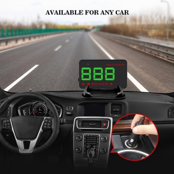 3.5mm Universal Car HUD GPS Speedometer Speedo Head Up Display Digital Over Speed Alert Windshield Projetor Auto Navigation