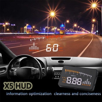 BEESCLOVER 3 Car HUD Projector Head Up Display Speed Warning Fuel OBD II Speedometer Head Up Display anti-skid pad r30