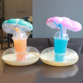 PIKAALAFAN Mini Inflatable Cup Holder Small Flamingo Floating Crab Cute Cartoon Animal Fruits Toy Pool Bathing Party Decoration