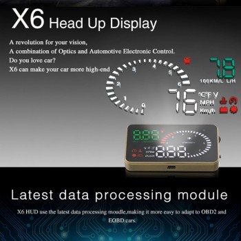 VJOYCAR 3 Car Hud Auto Head Up Display OBD Car Speedometer OBDii Plug OBD2 Gauge Over Speed Voltage Alarm Windshield Projector