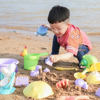 9PCS-19PCS Plastic Soft Baby Beach Toys Bath Play Set With Ducks Bucket Sand Tool Model Water Game Sand Playing For Kids