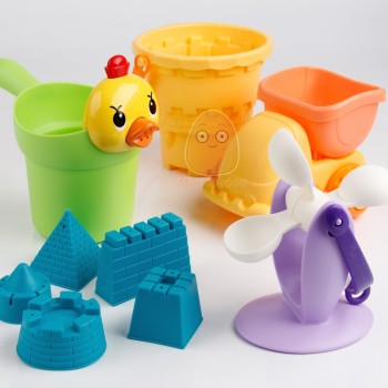 9PCS-19PCS Plastic Soft Baby Beach Toys Bath Play Set With Ducks Bucket Sand Tool Model Water Game Sand Playing For Kids