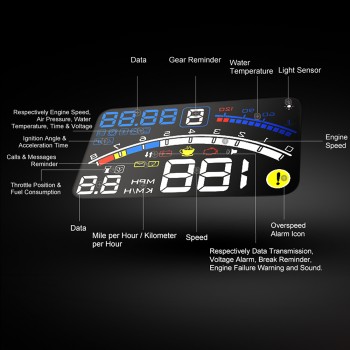 Car HUD Head Up Display Speedometer For Car OBDII EOBD Universal Digital OverSpeed Alarm Hud Display E4 For All Vehicle