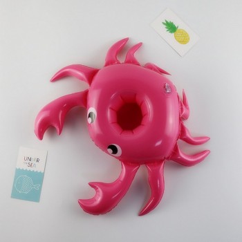 PIKAALAFAN Swimming Pool Party Floating Inflatable Drink Cup Seat Crab Inflatable Water Coaster Inflatable Water Cup Holder