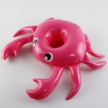 PIKAALAFAN Swimming Pool Party Floating Inflatable Drink Cup Seat Crab Inflatable Water Coaster Inflatable Water Cup Holder