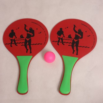 3 color Beach Ball Rackets Wooden Set Of 2 Paddles And Ball Adult Sand Team Games Toys Tennis/ Badminton/Pingpong Racket Paddles