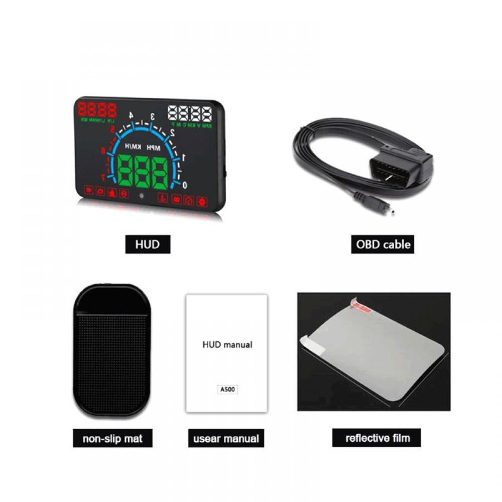Car-Styling E350 5.8 Screen HUD Car Head Up Display Engine Fault Fuel Alarm Speedometer Car Speed Projector