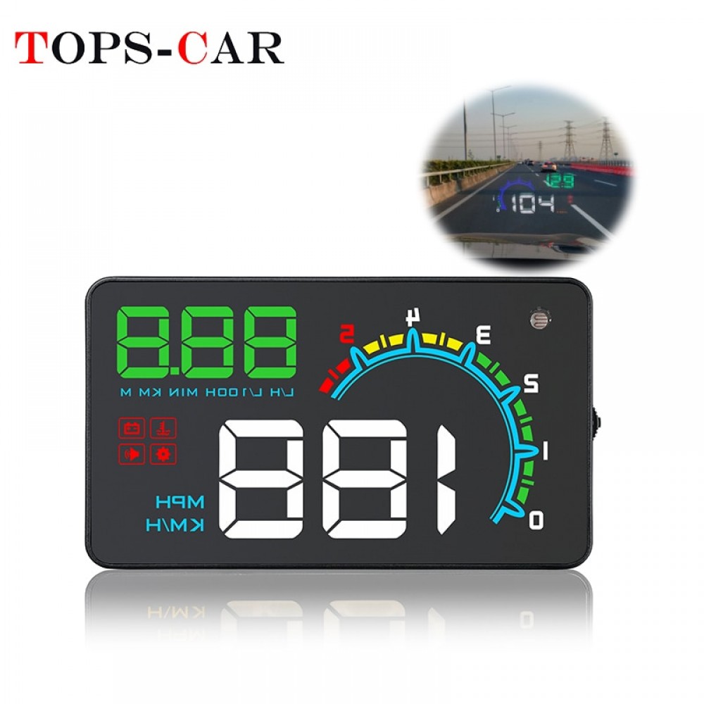 GEYIREN New D3000 Car HUD OBD2 Digital Speedometer Head-Up Display Windshield Projector Overspeed RPM Alarm For All Vehicle Cars