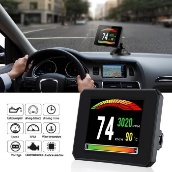 P16 3 Inch LCD Car Head Up Display Auto Intelligent On-Board Computer HUD obd2 Car Speedometerhud Display Car Electronics