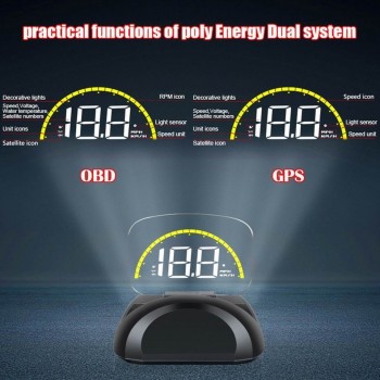 VJOYCAR 2019 New HUD OBD2 Heads Up Display Car Speedometer Digital Mirror Projection GPS OBD Diagnostic-Tool Battery Voltage