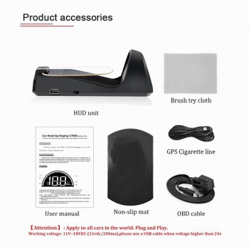 VJOYCAR 2019 New HUD OBD2 Heads Up Display Car Speedometer Digital Mirror Projection GPS OBD Diagnostic-Tool Battery Voltage