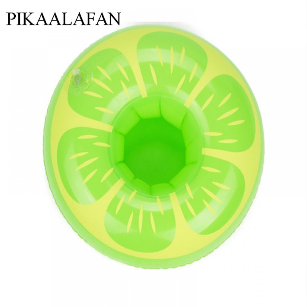 PIKAALAFAN PVC Inflatable Fruit Water Cup Holder Inflatable Water Floating Drink Cup Pineapple Lemon Cup Holder Pool Toys