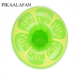 PIKAALAFAN PVC Inflatable Fruit Water Cup Holder Inflatable Water Floating Drink Cup Pineapple Lemon Cup Holder Pool Toys