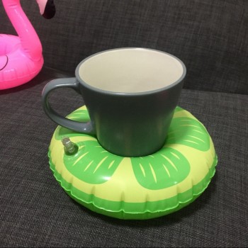 PIKAALAFAN PVC Inflatable Fruit Water Cup Holder Inflatable Water Floating Drink Cup Pineapple Lemon Cup Holder Pool Toys