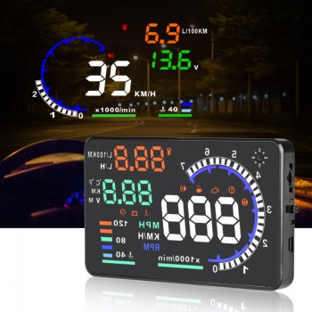 Jansite HUD Head Up Display Car Overspeed Alarm Water Temperature Alarm icon panel OBDII interface Reflective Film Car-styling
