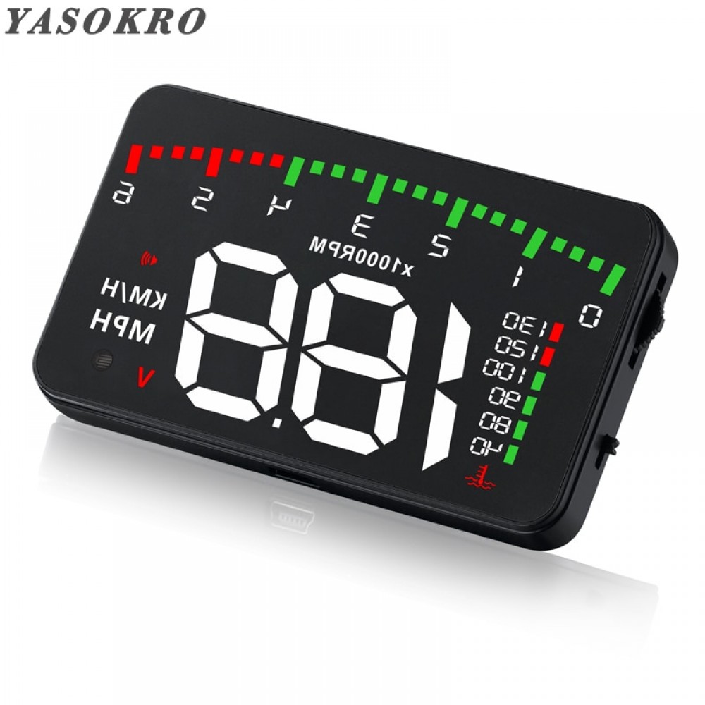 A900 HUD Head Up Display Fuel Consumption OBDII Car Driving Data Diagnosis Detector Overspeed Alert Alarm Windshield Projector