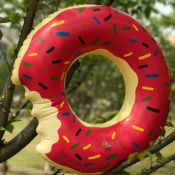 Inflatable swimming ring Adult children underarm thickening ring Chocolate strawberry doughnut swimming ring