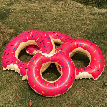 Inflatable swimming ring Adult children underarm thickening ring Chocolate strawberry doughnut swimming ring