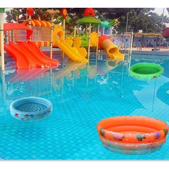 Ride On Round Kids Swimming Pool Rafts Inflatable Summer Water Play Pool Lovely Animal Fish Print Children Ocean Ball Pool Tent