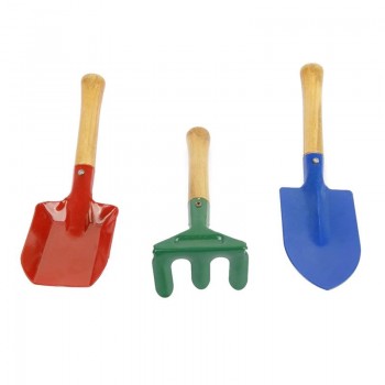 3pcs Outdoor Garden Tools Set Rake Shovel Kids Beach Sandbox Toy (Random Color)