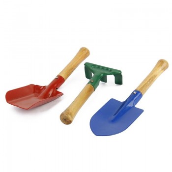 3pcs Outdoor Garden Tools Set Rake Shovel Kids Beach Sandbox Toy (Random Color)