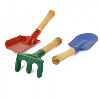 3pcs Outdoor Garden Tools Set Rake Shovel Kids Beach Sandbox Toy (Random Color)