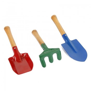 3pcs Outdoor Garden Tools Set Rake Shovel Kids Beach Sandbox Toy (Random Color)