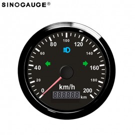 200km/h Black Silver GPS Speedometer 85mm Cars Trucks Bus DC12/24V Left Right High Beam Indicator Lights Free With GPS antenna