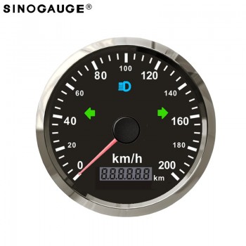 200km/h Black Silver GPS Speedometer 85mm Cars Trucks Bus DC12/24V Left Right High Beam Indicator Lights Free With GPS antenna