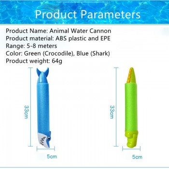 1pcs New Foam Water Pistol Shooter Shark/Crocodile Water Guns Super Cannon Toy Children Summer Swimming Beach Toy Color Random