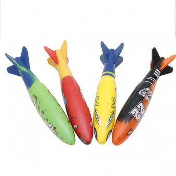 4Pcs Creative Colorful Diving Toy Gliding Shark Throwing Torpedo Underwater Toys for Children