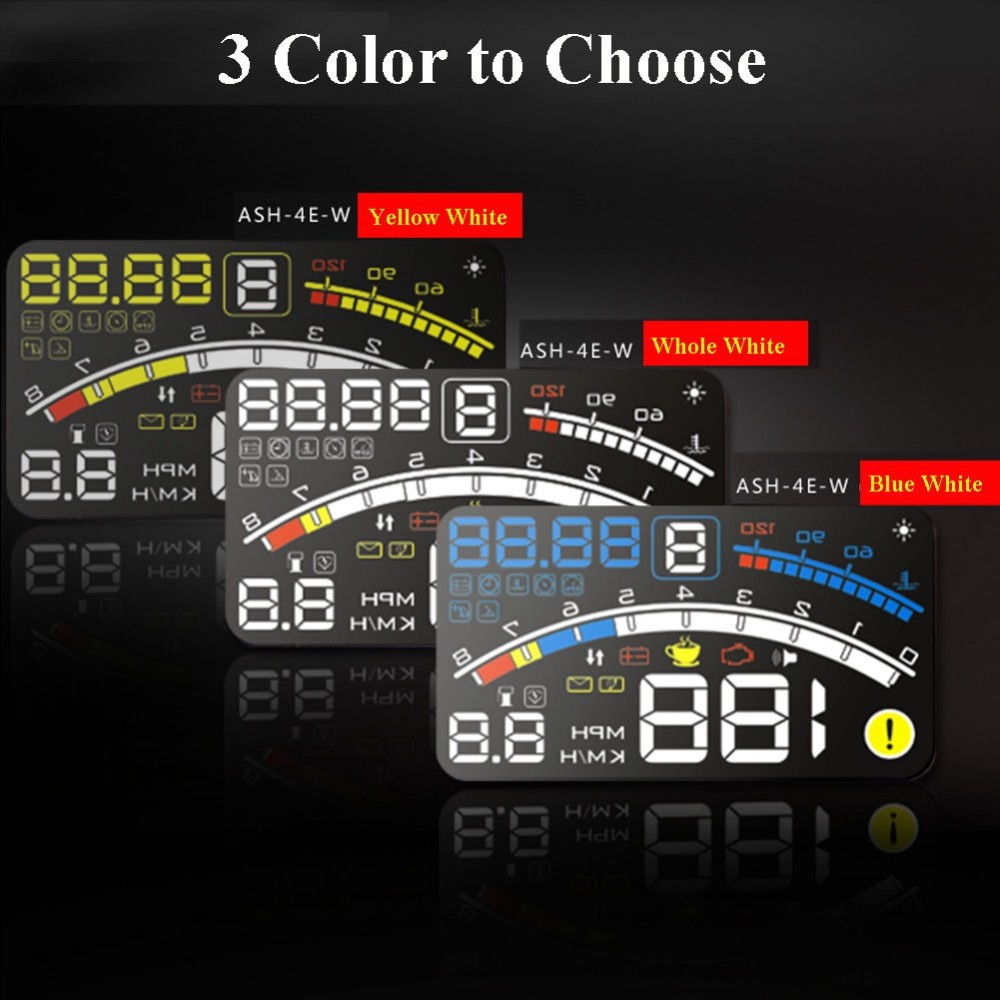 4E 5.5 Car HUD Head Up Display car OBD2 II EUOBD Overspeed Warning System Projector Windshield Auto Electronic Voltage Alarm