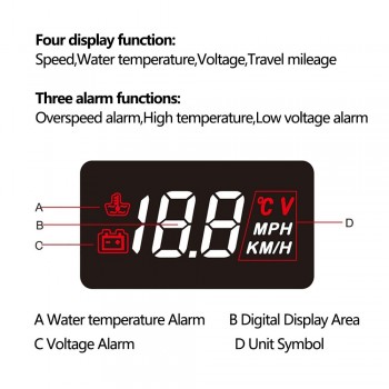 GEYIREN A100 Car HUD OBD2 Head-Up Display Digital Speedometer Projector Overspeed Reminding Auto Accessories Voltage Alarm