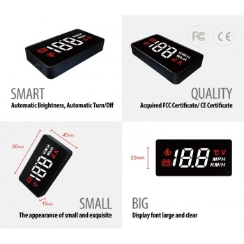 GEYIREN A100 Car HUD OBD2 Head-Up Display Digital Speedometer Projector Overspeed Reminding Auto Accessories Voltage Alarm