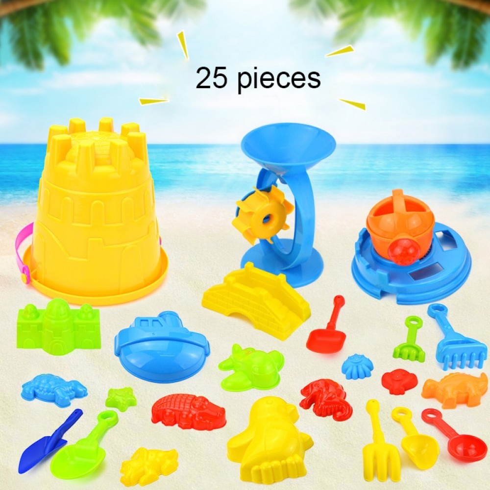 25pcs Colorful Beach Sand Toys For Children Beach Sand Castle Shovel Cartoon Cute Mold Creative Enlighten Toys Funny Gifts