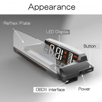 ActiSafety Universal Car High Brightness Automatic Light-Sensitive Folding Head Up Display LED HD Projector Driving Computer