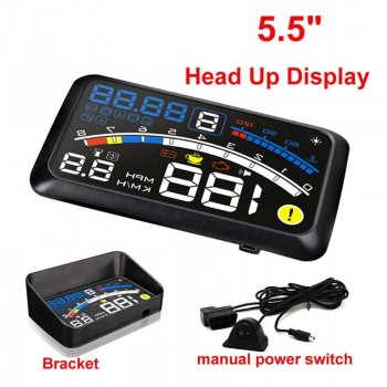 2017 4E 5.5 Head Up Display HUD OBD II EOBD Windshield Projector Self-adaptive Car Fuel etc Parameter Display Speeding Warning