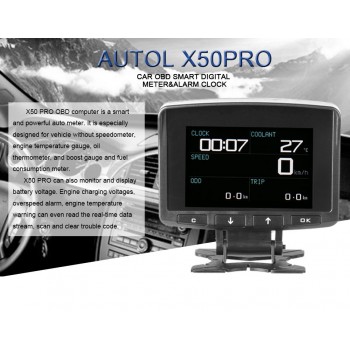 AUTOOL X50 PRO OBD II HUD Head Up Display Digital Car Computer Auto ECU Film Gauge Speed Meter Electronic Monitor Diagnosis Tool