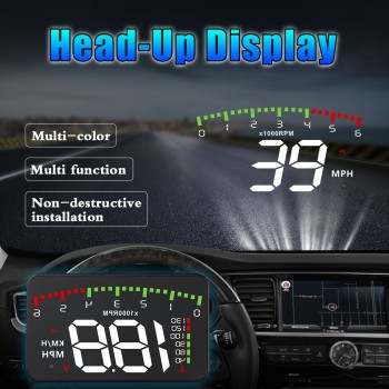 GEYIREN A900 Car HUD OBD RPM Meter Head-Up Display Overspeed Warning System Car Accessories Water Temperature Alarm
