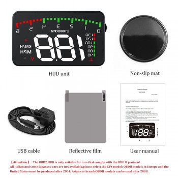GEYIREN A900 Car HUD OBD RPM Meter Head-Up Display Overspeed Warning System Car Accessories Water Temperature Alarm